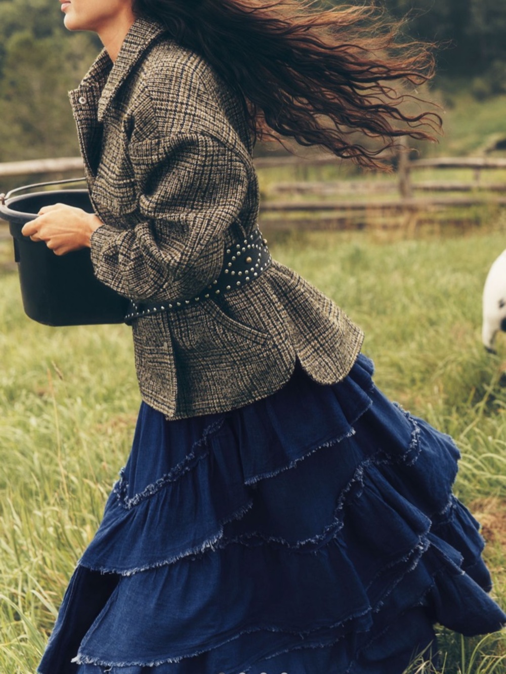 Pilcro Asymmetrical Ruffled Tiered Maxi Skirt - Picture 4 of 9